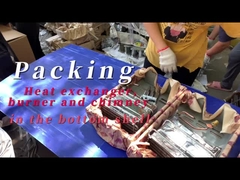 Isı değiştiricisi, yakıcı ve baca alt kabukta.